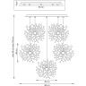 Подвес пятерной круглый LIGHTSTAR EXTRA L5PR721132 5W(led) G9 (721132 - 5 + 572152 -1) золото