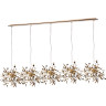 Подвес пятерной линейный LIGHTSTAR EXTRA L5PL721132 5W(led) G9 (721132 - 5 + 572162 -1) золото