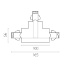 Соединение тройное правое LIGHTSTAR 503136-RPSR QUATTRO перекидное встраиваемое с подводом питания к треку 5030xx-R БЕЛЫЙ