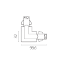 Соединение угловое LIGHTSTAR 504126-FRPS QUATTRO перекидное с подводом питания к треку 5040xx-(F)/(R) БЕЛЫЙ