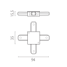 Соединитель трековый LIGHTSTAR BARRA 502147-P однофазный