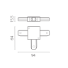 Соединитель трековый однофазный LIGHTSTAR BARRA 502136-P