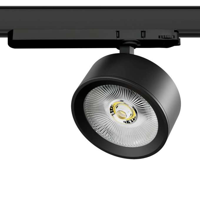 Светильник для трековой системы LIGHTSTAR ALTA PRO A5647TRIAC Quattro с управлением TRIAC LED 30W 3510LM 36G ЧЕРНЫЙ 4000K с адаптером (215647 + 594057)