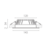 Светильник LIGHTSTAR ZOCCOIP65 PVC встраиваемый светодиодный CCT IP65 223120IP65CCT