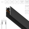 Трек 4-контактный накладной LIGHTSTAR 509027P UNO PRO 48V 2м ЧЕРНЫЙ