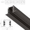 Трек четырехконтактный 3-фазный LIGHTSTAR 503038-R QUATTRO встраиваемый со стыковочными пазами 3м, ЧЕРНЫЙ