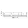 Трек двухконтактный однофазный LIGHTSTAR 502025-1 BARRA, длина 2м, БЕЛЫЙ